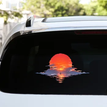 Креативные самоклеящиеся ПВХ наклейки Sunset, наклейки на окна кузова автомобиля, водонепроницаемые виниловые наклейки в стиле ретро для Peugeot 308 19