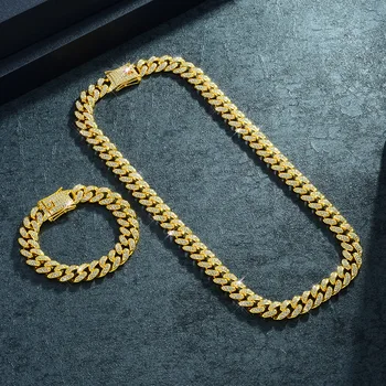 кубинская цепочка с пряжкой в виде дракона 12 мм, полный бриллиант, хип-хоп браслет, ожерелье для мужчин и женщин. Аксессуары для рэпа, ювелирные изделия, подарки 6