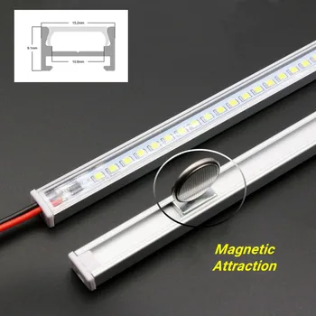 Магнитный Светодиодный Алюминиевый профиль LED Bar Light Промышленное Полочное освещение Линейный канал Простая Установка Ламп для кухонных шкафов 1