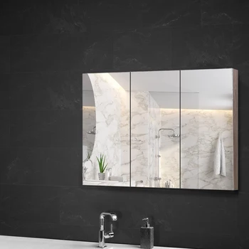 Мебель для ванной комнаты трехдверный зеркальный шкафчик для мытья ванной комнаты