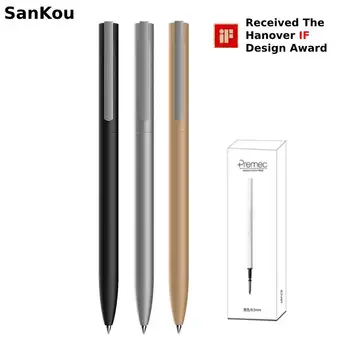 Металлические гелевые ручки SanKou для письма 0,5 мм Поворотная ручка для подписи PREMEC Refill Простые офисные школьные канцелярские принадлежности чистого цвета 12