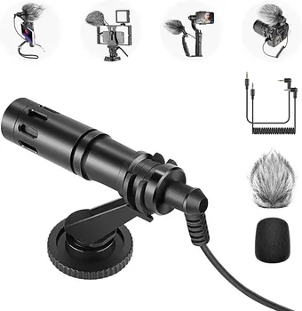 Мини-Видеомикрофон Neewer CM14 с креплением для микрофона, Ветровым стеклом, Аудиокабелями для iPhone / Android Phone / DSLR /Видеокамеры 9
