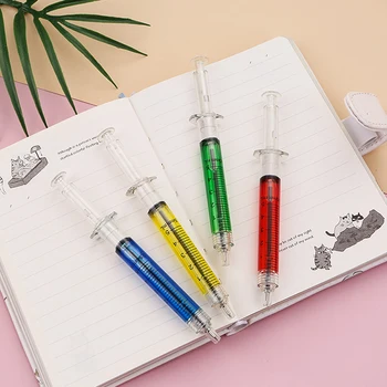 Многоцветная новинка, Шариковая ручка в форме иглы для шприца, креативный стиль, игольчатая ручка, Офисная Школьная канцелярская ручка, Шариковая игла для шприца 18