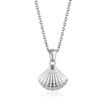 Модное ожерелье с подвеской в виде ракушки из нержавеющей стали, женское Летнее пляжное ювелирное украшение в виде ракушки, подарок 2
