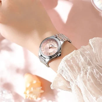 Модные дизайнерские Тонкие кварцевые часы Женские наручные часы CURREN Romantic Со светящимися стрелками Браслет из нержавеющей стали Reloj Para Mujer 4