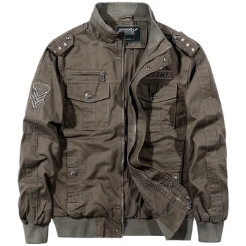 Мужская куртка-карго с несколькими карманами, осень-зима, свободные военно-тактические хлопчатобумажные пальто для стирки, мужские 11