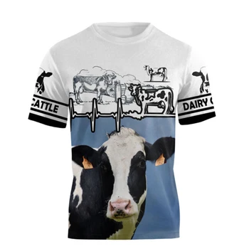 Мужская футболка CLOOCL с 3D-графикой и забавным принтом молочного скота, женская рубашка с коротким рукавом, повседневная уличная одежда, модные летние крутые уютные топы 4