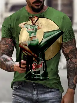 Мужская футболка с логотипом в стиле Ретро Moto Tin С принтом 8
