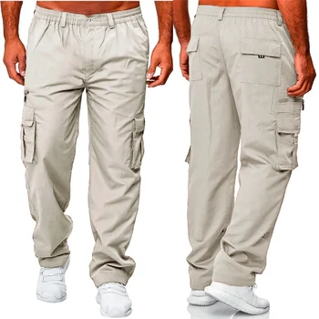 Мужские брюки-карго, повседневные спортивные штаны для скейтборда с карманами, походные брюки, фигуристые уличные трендовые свободные рабочие брюки 11