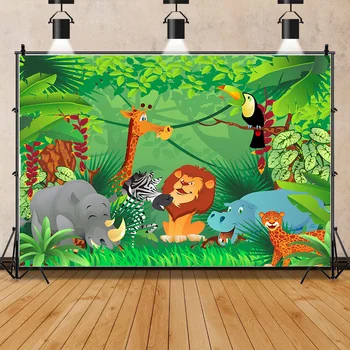 Мультфильм о Тропических Джунглях, Парк Дикой Природы, Фотосессия На День Рождения Детей и новорожденных, Фоновый Реквизит для фотосъемки FZ-13
