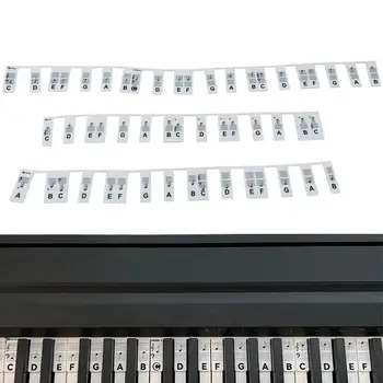 Наклейки для клавиш пианино, силиконовые съемные наклейки для заметок на клавиатуре, руководство по рейкам для фортепиано, маркер для изучения нот, мгновенное наложение для начинающих 6