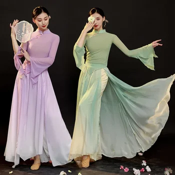 Народный танцевальный костюм в китайском стиле, национальный веер, зонт, танцевальная практика, костюм для выступлений на сцене Hanfu, поясной барабан 10
