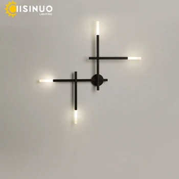 Настенный светильник Nordic Branches Black LED с несколькими рычагами, настенные светильники для прикроватной тумбочки в гостиной, внутреннее освещение, украшение 110 В 240 В 1