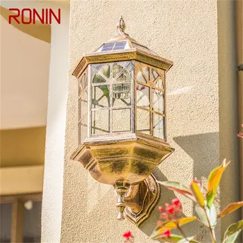 Настенный светильник RONIN Outdoor Solar в стиле ретро, светодиодный Водонепроницаемый классический светильник-бра для украшения крыльца дома 9