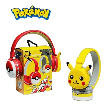 Наушники Pokemon Pikachu Bluetooth, беспроводные гарнитуры, стереогарнитура с аниме-мультфильмом, наушники с микрофоном, Рождественский подарок Hottie Y2k