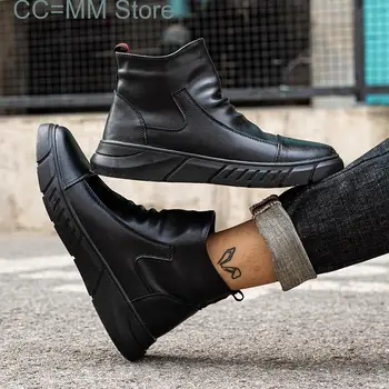 Новая защитная обувь с высоким берцем, рабочие защитные ботинки со стальным носком, неразрушаемые, защищающие от ударов и проколов, Комфортные защитные кроссовки для улицы