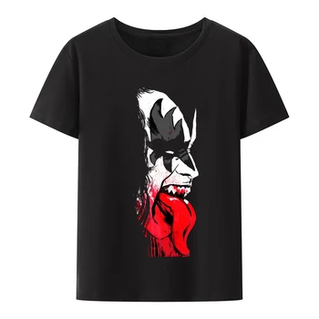Новая мужская и женская мода с принтом рок-группы KISS, хлопковая футболка с короткими рукавами, уличная одежда в стиле хип-хоп, Harajuku, футболки унисекс, топы, одежда 11