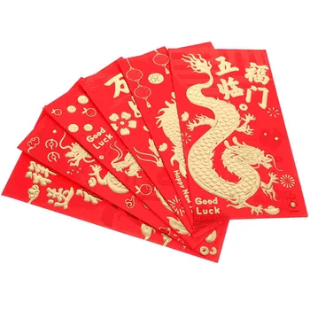 Новогодние Красные конверты, Счастливые деньги, Благословляющие Красные карманы, Новогодняя Китайская весна, Новогодние Украшения для Свадебной церемонии 8