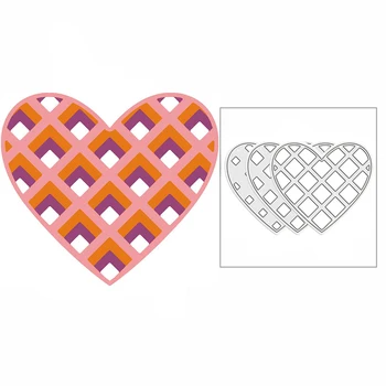 Новые штампы для резки металла в виде многослойной сетки с бриллиантовыми сердечками 2021 года для скрапбукинга и изготовления открыток, декоративное тиснение, без штампа 1