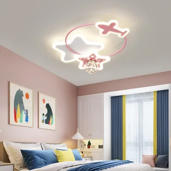 Новый детский потолочный светильник Star Aircraft, Современная интеллектуальная светодиодная люстра для спальни и кабинета, Креативные лампы для украшения помещений 5