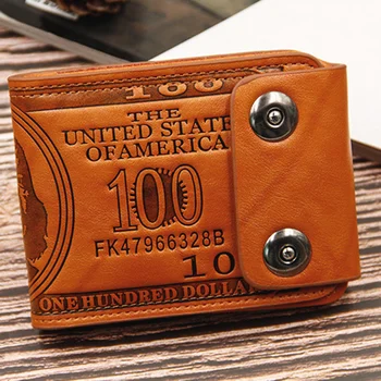 Новый мужской короткий кошелек из искусственной кожи с двойной пряжкой, кошелек для монет в долларах, Многофункциональный держатель для карт, Модный мужской кошелек для денег 18