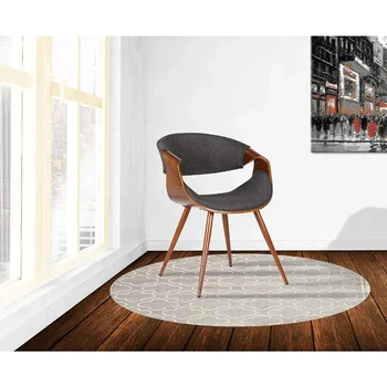 Обеденный стул Butterfly с мягкой обивкой из ткани древесного угля и шпона орехового дерева, 22D X 21W X 29H Дюймов 5
