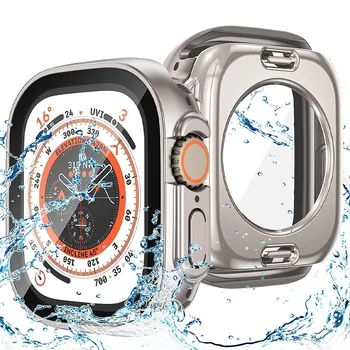 Обновите до Ultra Watch Чехол для Apple Watch 44 мм 45 мм 40 мм 41 мм Жесткий Бампер из ПК Закаленное Стекло iwatch Series 9 8 7 6 5 4 SE Чехол 2