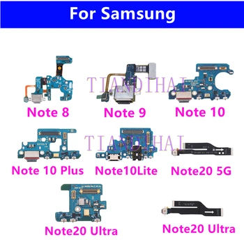 Оригинал Для Samsung Galaxy Note 7 8 9 10 Lite Plus 20 Ultra USB Зарядка Микрофонная Плата Зарядное Устройство Порт Док-станции Гибкий Кабель 4