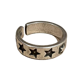 Открывающиеся кольца в виде звезды Кольца для пальцев Регулируемые кольца в виде звезды Привлекательные Открытые кольца Из сплава Ювелирный подарок для девушки Женщины 8