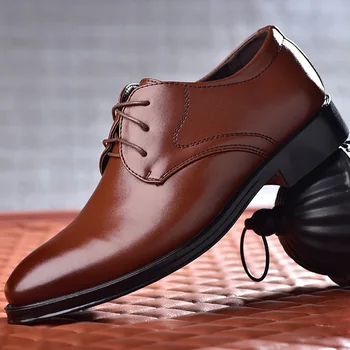 Официальная Черная Кожаная Обувь для Мужчин, Оксфорды на шнуровке для Мужской Свадебной Вечеринки, Офисная Деловая Повседневная Обувь, Мужские Туфли Больших Размеров 13