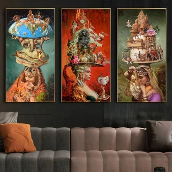 Персидский замок принцессы, картина на холсте, принт, настенный декор, винтажный плакат, Абстрактное искусство классического художника, домашний декор для гостиной 3