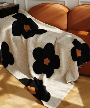 Плюшевое одеяло с подсолнухом, зимний утолщенный утеплитель, покрывало для дивана, офисное одеяло для ланча 6