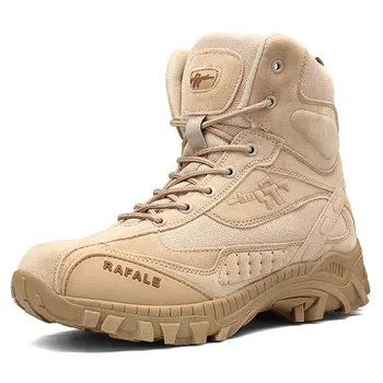 Повседневные мужские кожаные ботинки в стиле милитари высокого качества, тактические мужские ботинки для боя в пустыне, уличная обувь, ботильоны 11
