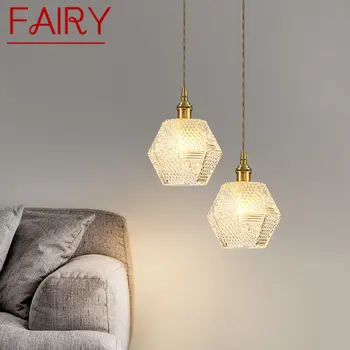 Подвесной светильник FAIRY Nordic из латуни со светодиодной подсветкой Современная простота Креативный стеклянный подвесной светильник для дома Столовая Спальня Бар 6