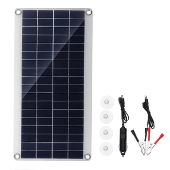 Портативная солнечная панель мощностью 300 Вт с двойным USB-разъемом 12/5 В постоянного тока, быстрая зарядка, водонепроницаемая Аварийная зарядка, наружное зарядное устройство для автомобиля 8