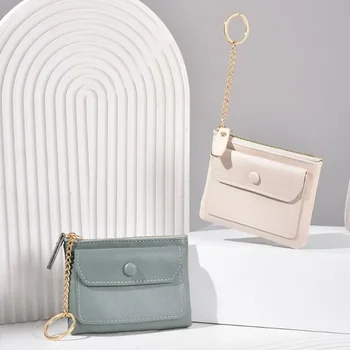 Портативный брелок для ключей, маленькая сумочка для девочек, мини-женская карманная сумочка для монет, женская короткая сумочка, стильная и простая 5