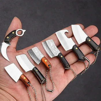 Портативный мини-нож, коллекция ножей Demolition Express, кухонный брелок, нож для улицы, инструмент для резки в кожаном футляре 1