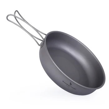Посуда для кемпинга Boundless Voyage Титановая сковорода со складной ручкой Посуда для пикника на открытом воздухе, сковорода-гриль 5 дюймов / 7 дюймов 14