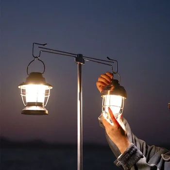 Походная подставка для лампы, Крючок, Портативный Складной фонарь, столб, Складной инструмент для рыбалки на открытом воздухе, Многофункциональный Подвесной светильник, держатель, Инструмент 2