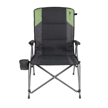 Походный стул с высокой спинкой и жесткими подлокотниками, серый 19