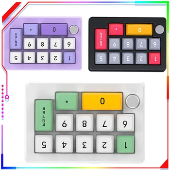 Программирующий макрос Пользовательская клавиатура с ручкой, мини-кнопка Rgb, игровая клавиатура, Механический Macropad с возможностью переключения, Красный переключатель, 12 клавиш 1