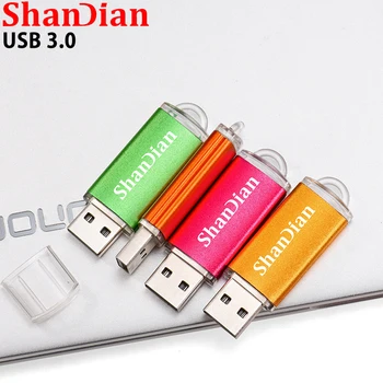 Разноцветный пластик SHANDIAN USB 3.0 Флэш-накопители 128 ГБ Карта памяти 64 ГБ Флеш-накопитель 32 ГБ Черный U-диск 16 ГБ Креативный подарок с бесплатным логотипом 6