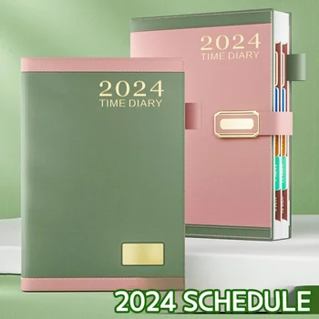 Расписание на 2024 год, Новый ежедневник, Эффективность управления, Блокнот для ручной работы, Поддержка выгравированных деловых офисных школьных тетрадей