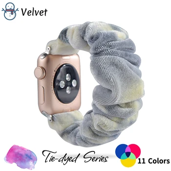 Ремешок-резинка для Apple Watch Tie Dye Band для Apple Watch всех серий 38 40 41 мм 42 44 45 мм Эластичный браслет для часов iWatch Ремешок 10