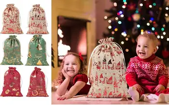Рождественские сумки на шнурке 50 *70 см, очень большая сумка для рождественских подарков, сумка для хранения Санта-Клауса в канун Рождества, детская рождественская сумка 15