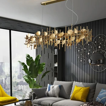 Роскошный золотой подвесной светильник внутреннего освещения Потолочный светильник подвесная люстра для домашнего декора гостиной 6