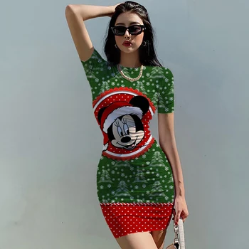 Сексуальное облегающее платье с мультяшным принтом Disney Minnie Mickey Mouse, летняя модная сумка, модные пляжные платья для вечеринок для женщин, новинка 2023 года 15