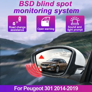 Система обнаружения слепых зон автомобиля BSD BSA BSM Автомобильные датчики Контроля заднего зеркала заднего вида для Peugeot 301 2014-2019 14