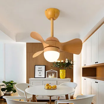 Скандинавская вентиляторная лампа простой современный бесшумный пульт дистанционного управления потолочный вентилятор для спальни в ресторане, мини-вентилятор для детской комнаты 1