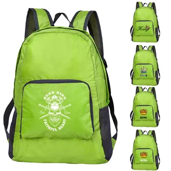 Складной рюкзак для путешествий на открытом воздухе Ультралегкая портативная кожаная сумка для верховой езды Рюкзаки с принтом альпинизма King Студенческий Школьный рюкзак 16